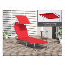 Шезлонг Outsunny 84B-001RD (Red) Thumb