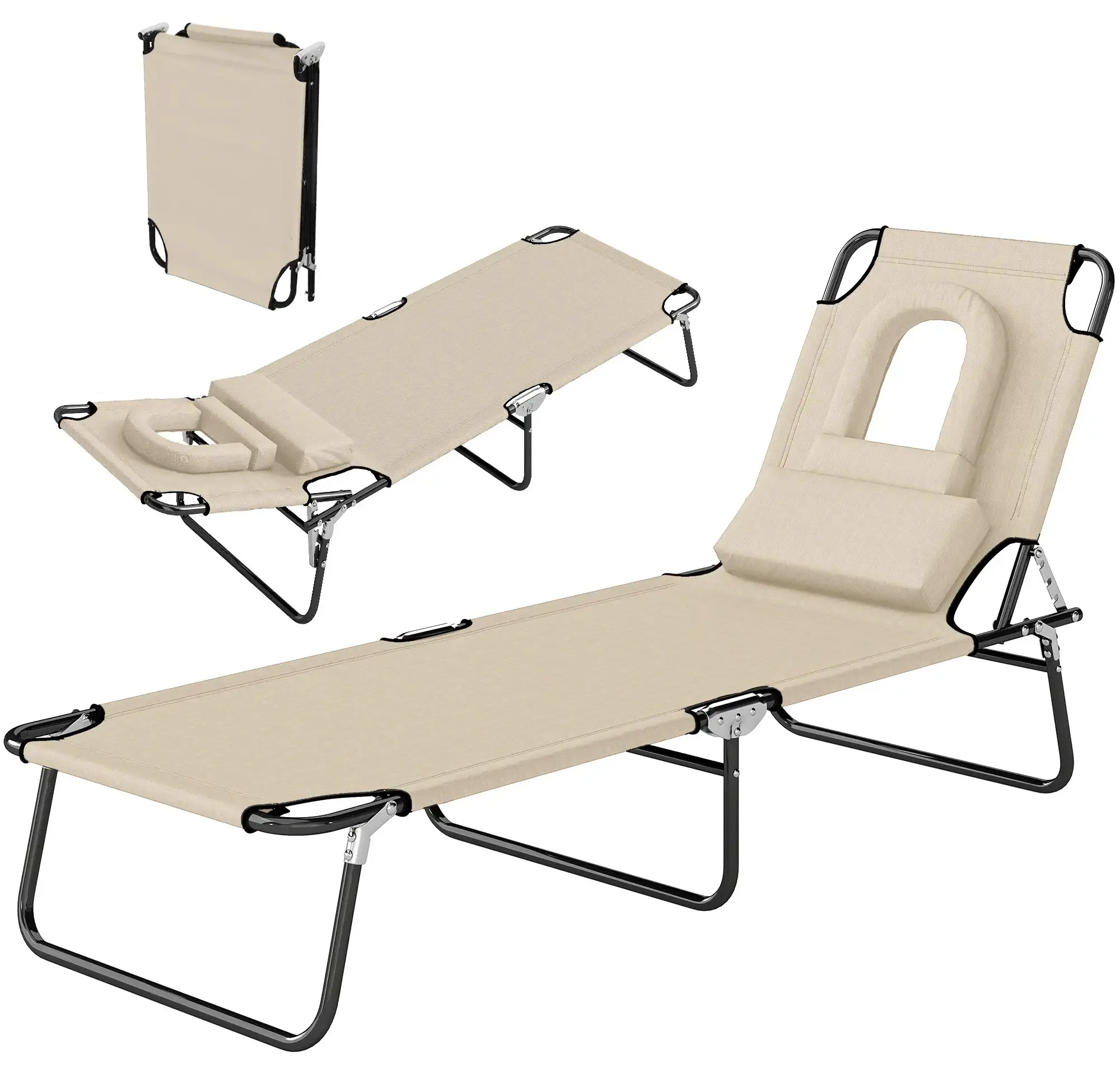 Шезлонг Outsunny 84B-002BG (Beige) - 2