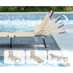 Шезлонг Outsunny 84B-002BG (Beige) Thumb