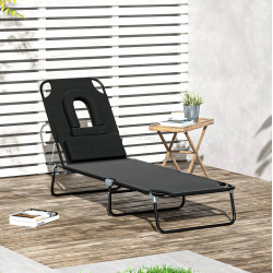 Шезлонг Outsunny 84B-002BK (Black)