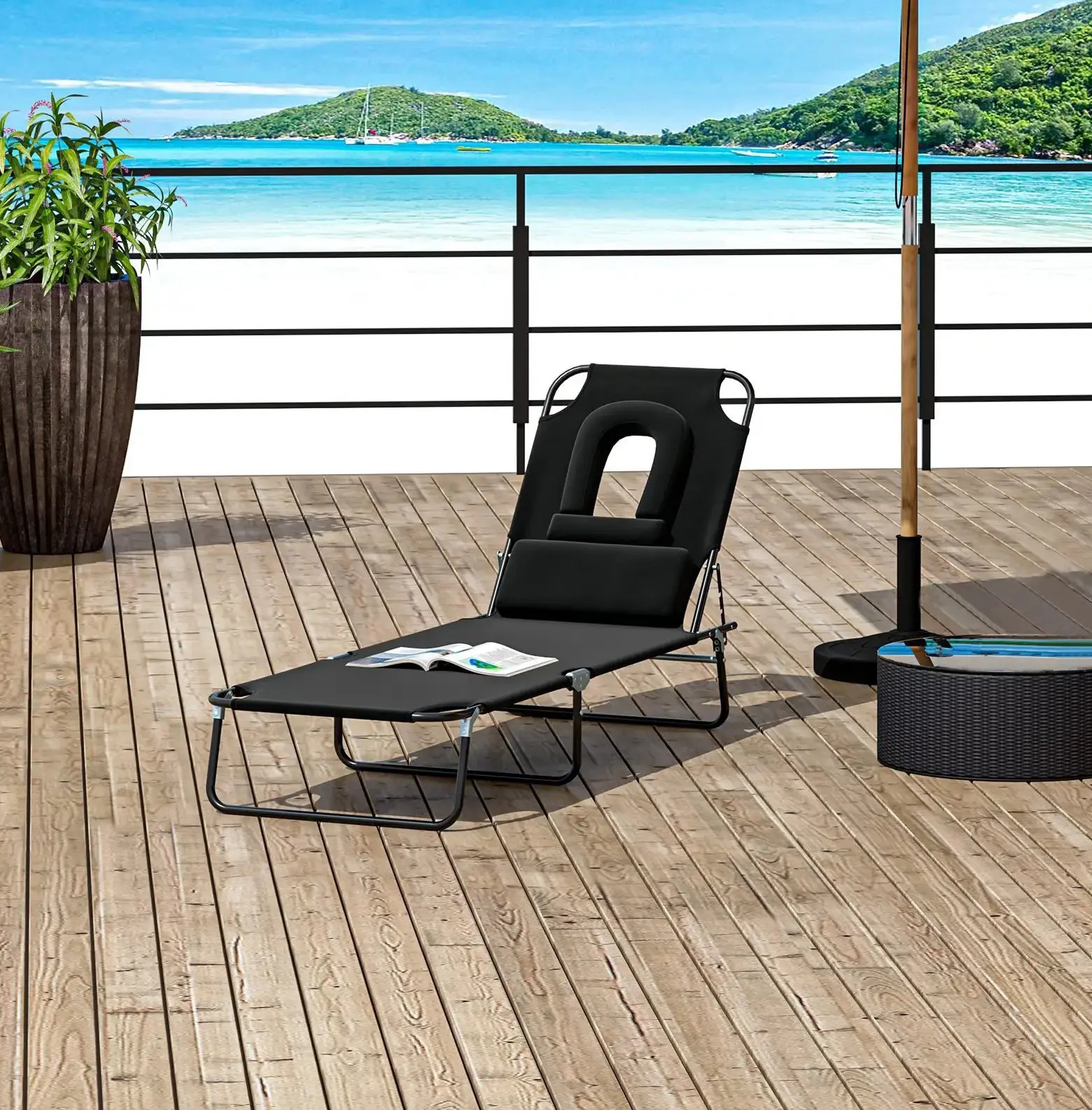 Sezlong Outsunny 84B-002BK (Black) - 7