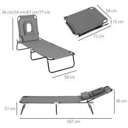 Sezlong Outsunny 84B-002CG (Grey) Thumb