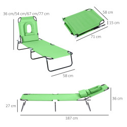 Sezlong Outsunny 84B-002GN (Green) Thumb