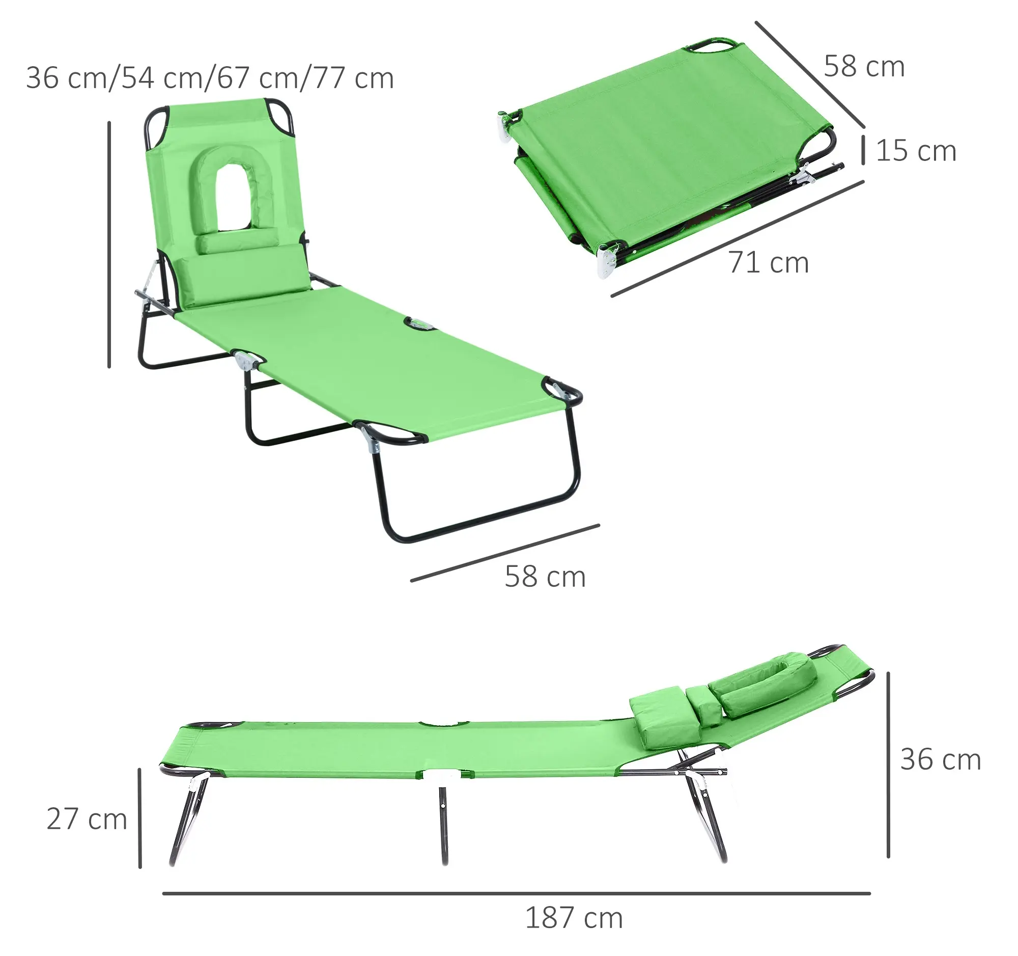 Sezlong Outsunny 84B-002GN (Green) - 9