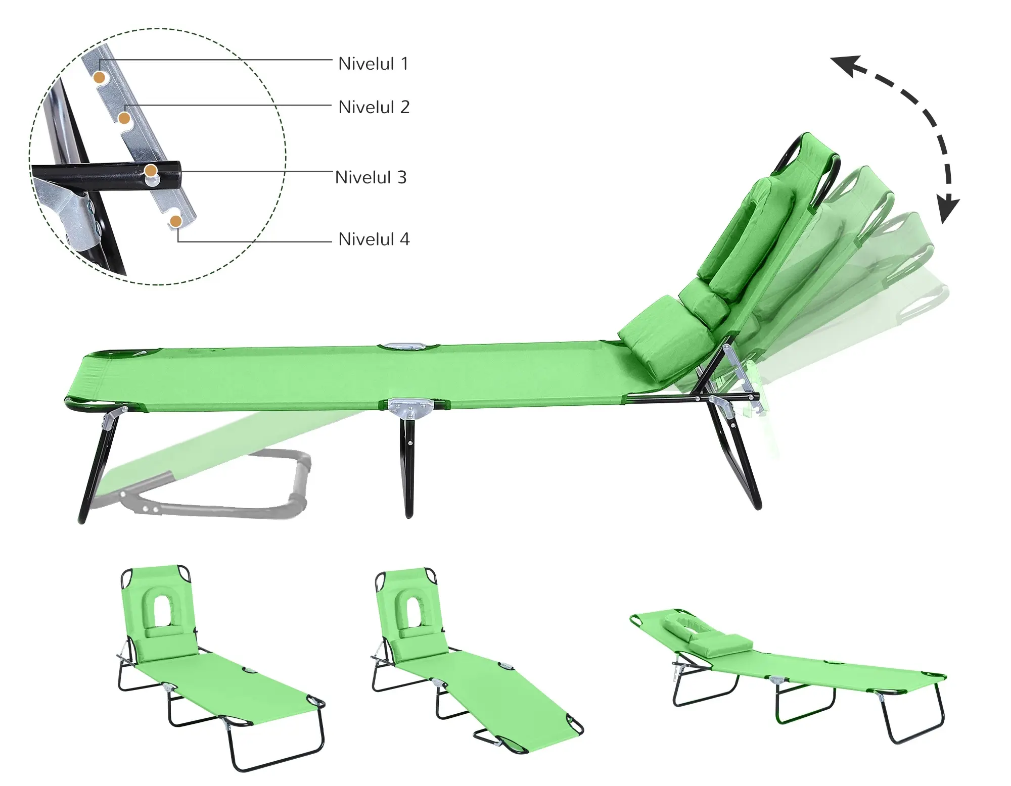 Sezlong Outsunny 84B-002GN (Green) - 10