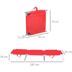 Шезлонг Outsunny 84B-129 (Red) Thumb