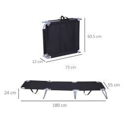 Шезлонг Outsunny 84B-129BK (Black) Thumb