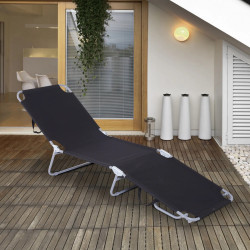 Шезлонг Outsunny 84B-129BK (Black) Thumb