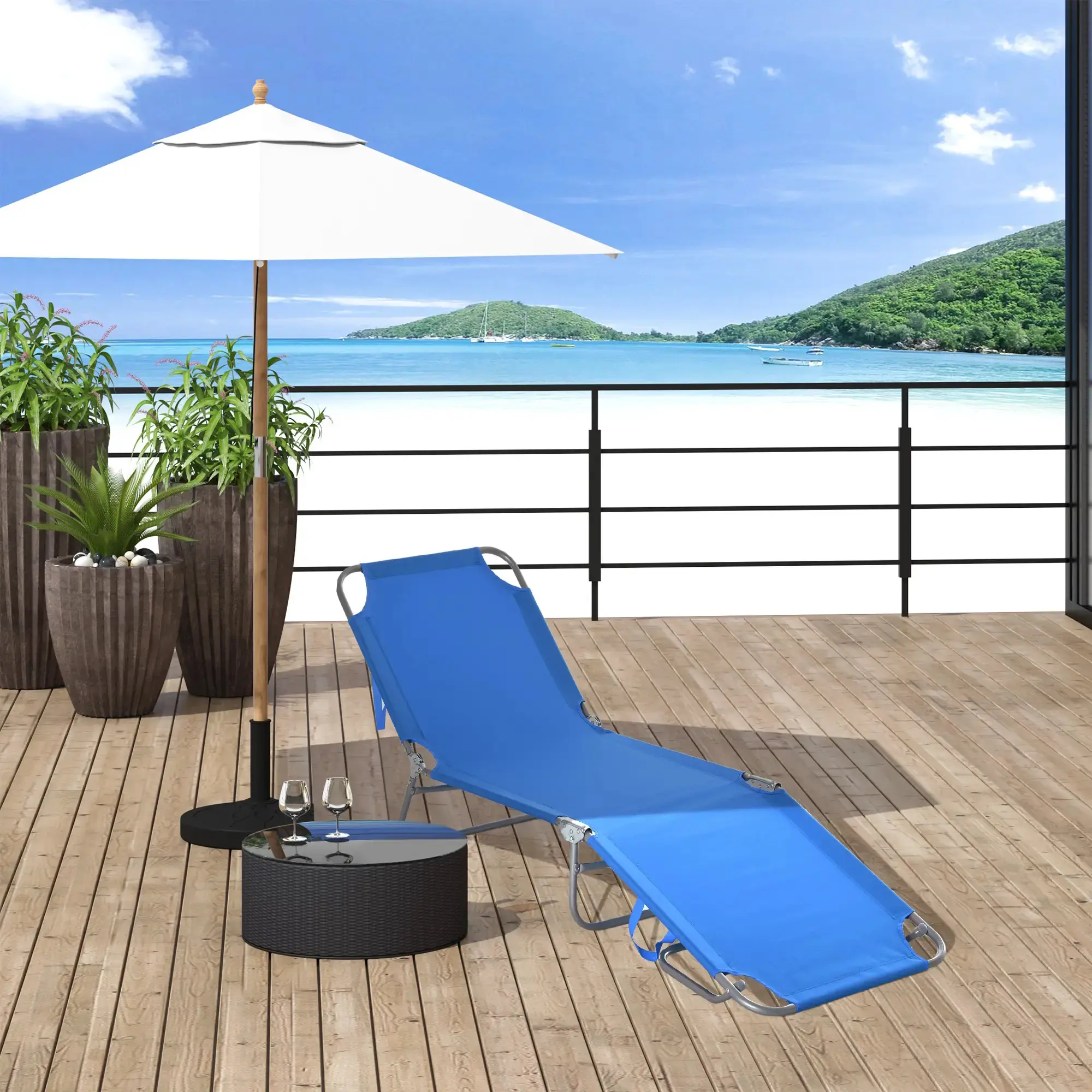 Sezlong Outsunny 84B-129BU (Blue) - 11