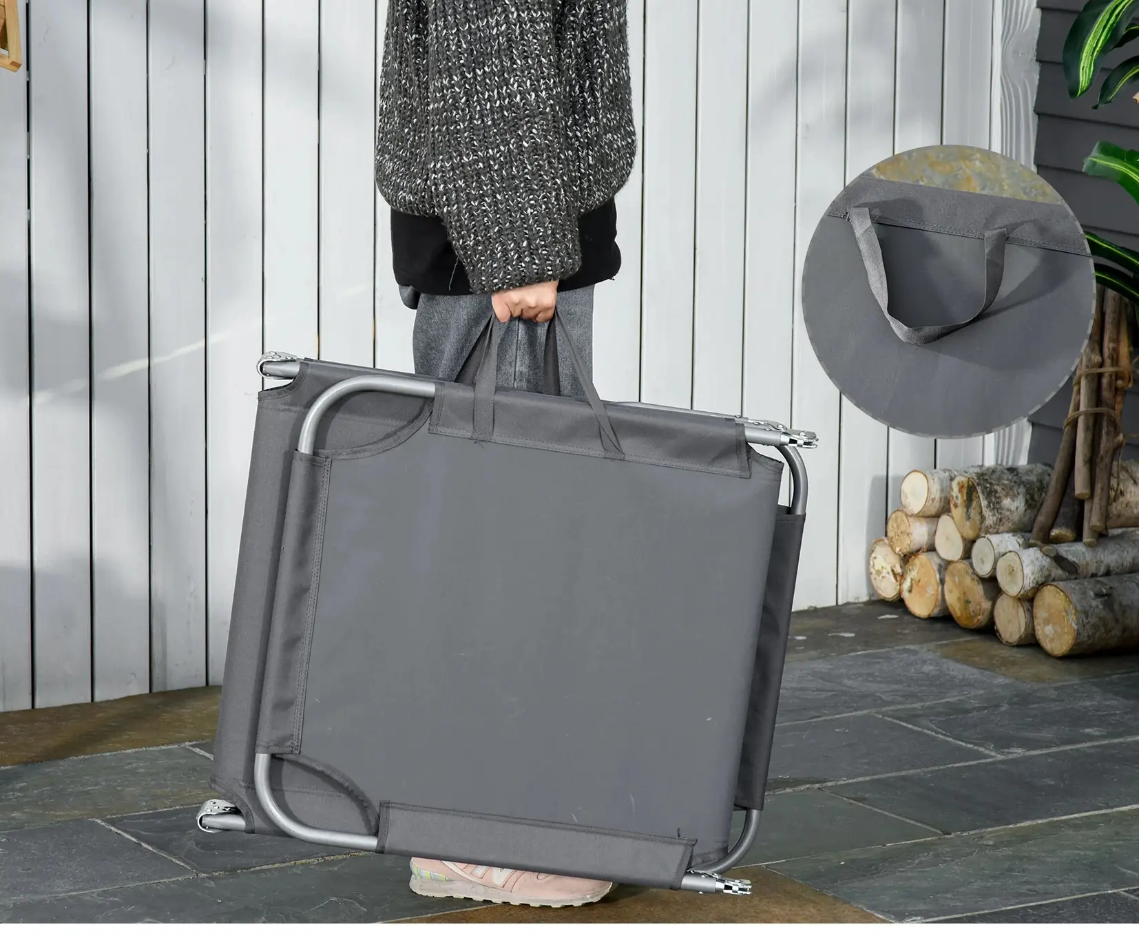 Sezlong Outsunny 84B-129GY (Grey) - 14