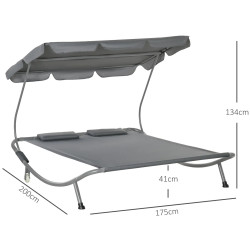 Шезлонг Outsunny 84B-174GY (Grey) Thumb