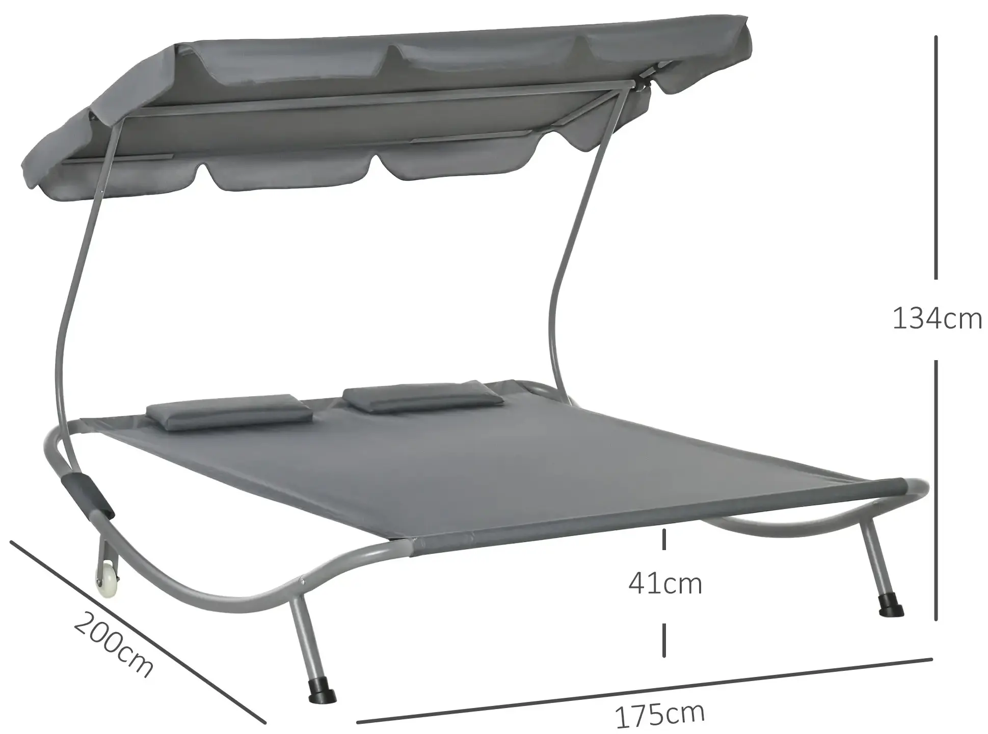 Шезлонг Outsunny 84B-174GY (Grey) - 4