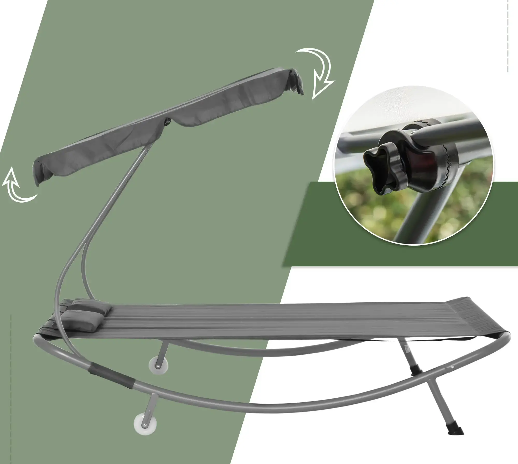 Шезлонг Outsunny 84B-174GY (Grey) - 5