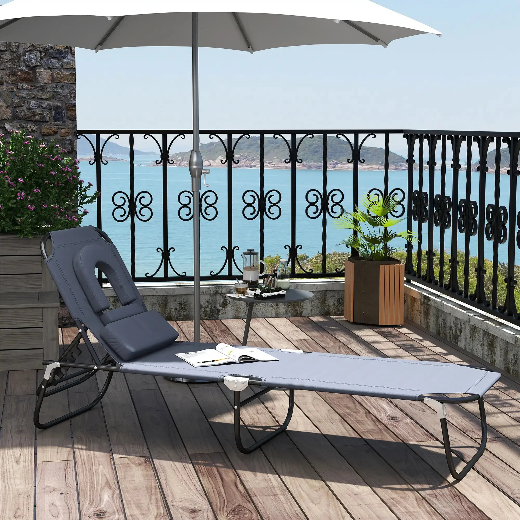 Шезлонг Outsunny 84B-177 (Grey) - 11