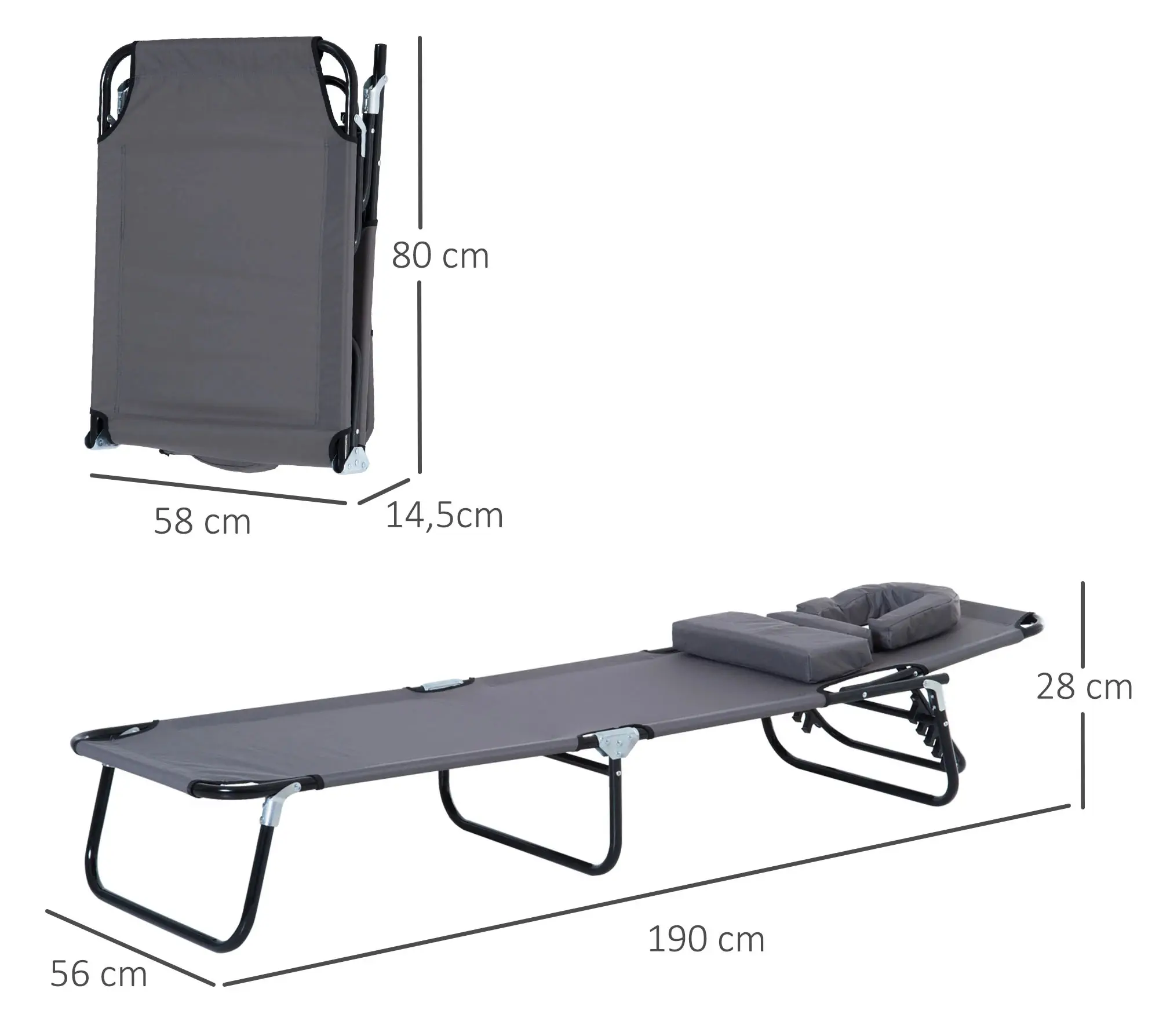Шезлонг Outsunny 84B-177 (Grey) - 8