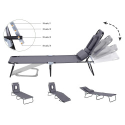 Шезлонг Outsunny 84B-177 (Grey) Thumb