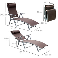 Sezlong Outsunny 84B-184BN (Brown) Thumb
