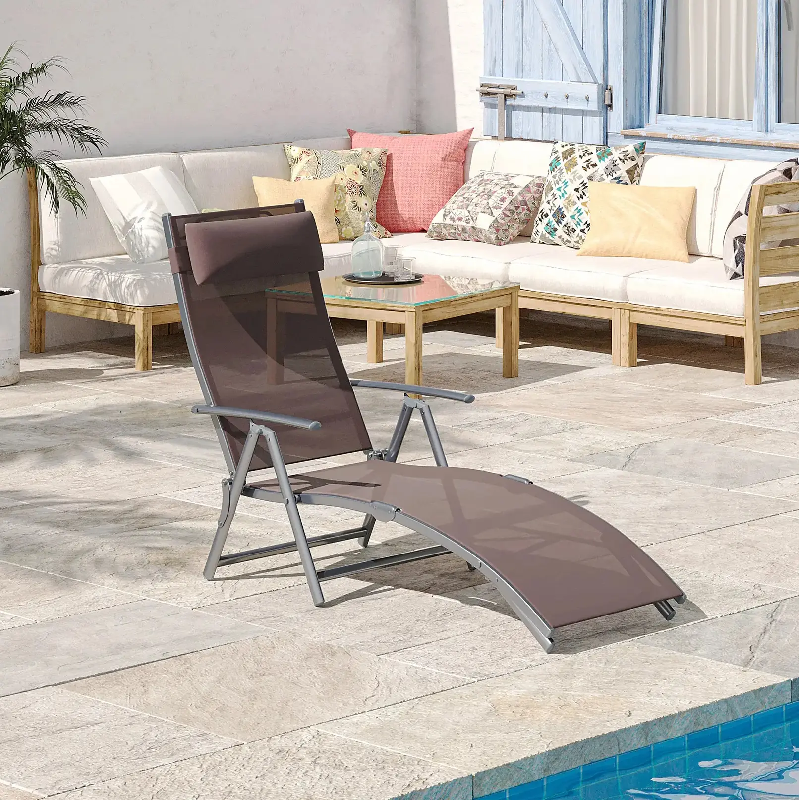 Sezlong Outsunny 84B-184BN (Brown) - 7