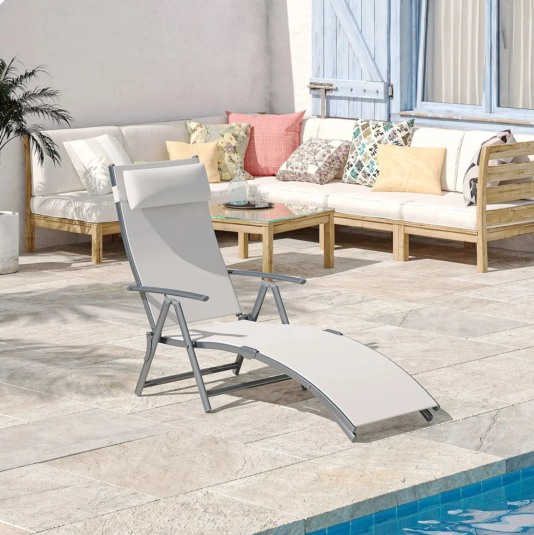 Sezlong Outsunny 84B-184CW (Cream White) - 7