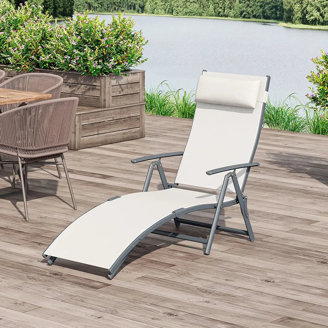 Sezlong Outsunny 84B-184CW (Cream White)