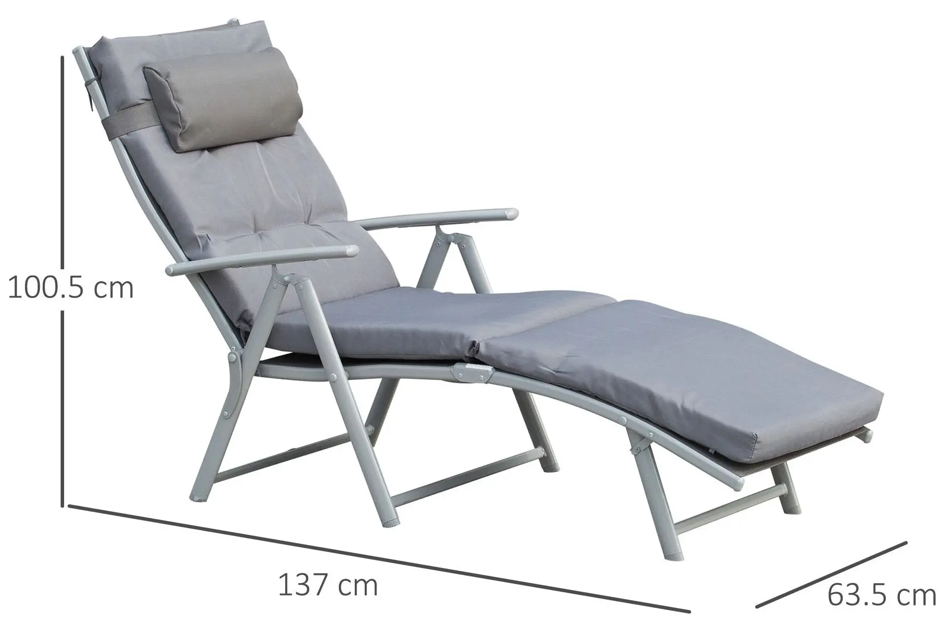 Шезлонг Outsunny 84B-184V01GY (Grey)