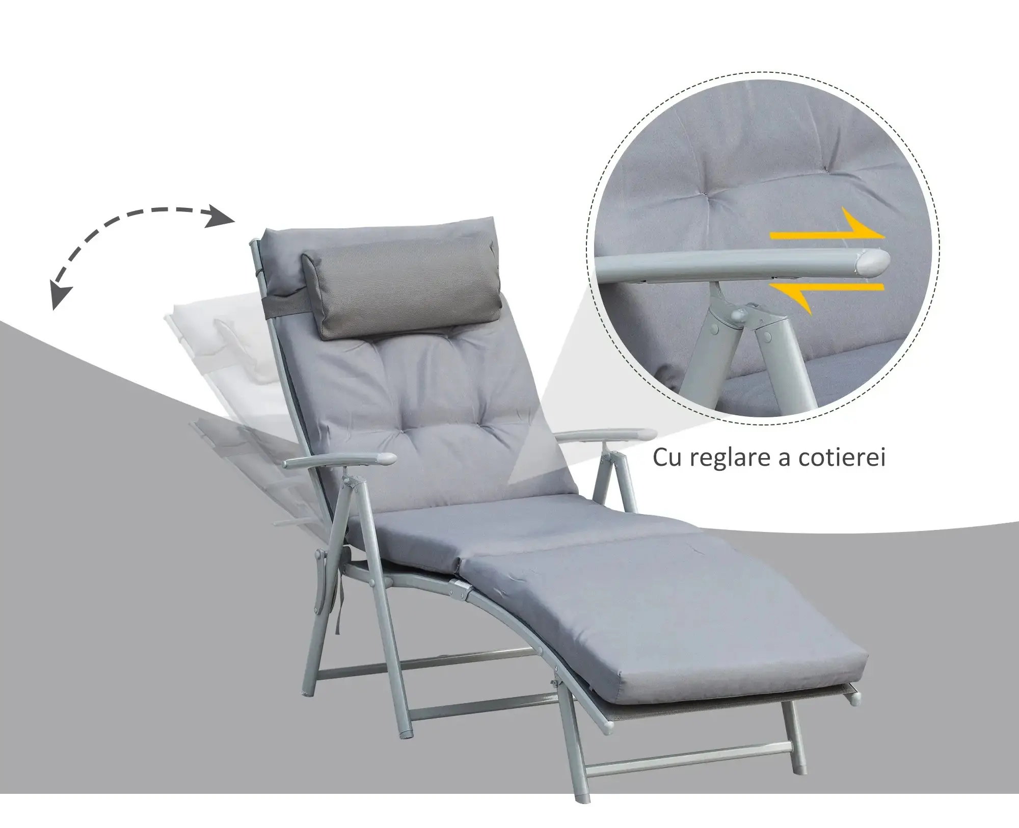 Шезлонг Outsunny 84B-184V01GY (Grey)