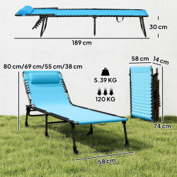 Sezlong Outsunny 84B-206BU (Blue) Thumb