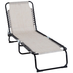 Шезлонг Outsunny 84B-206CW (Cream White/Black) Thumb