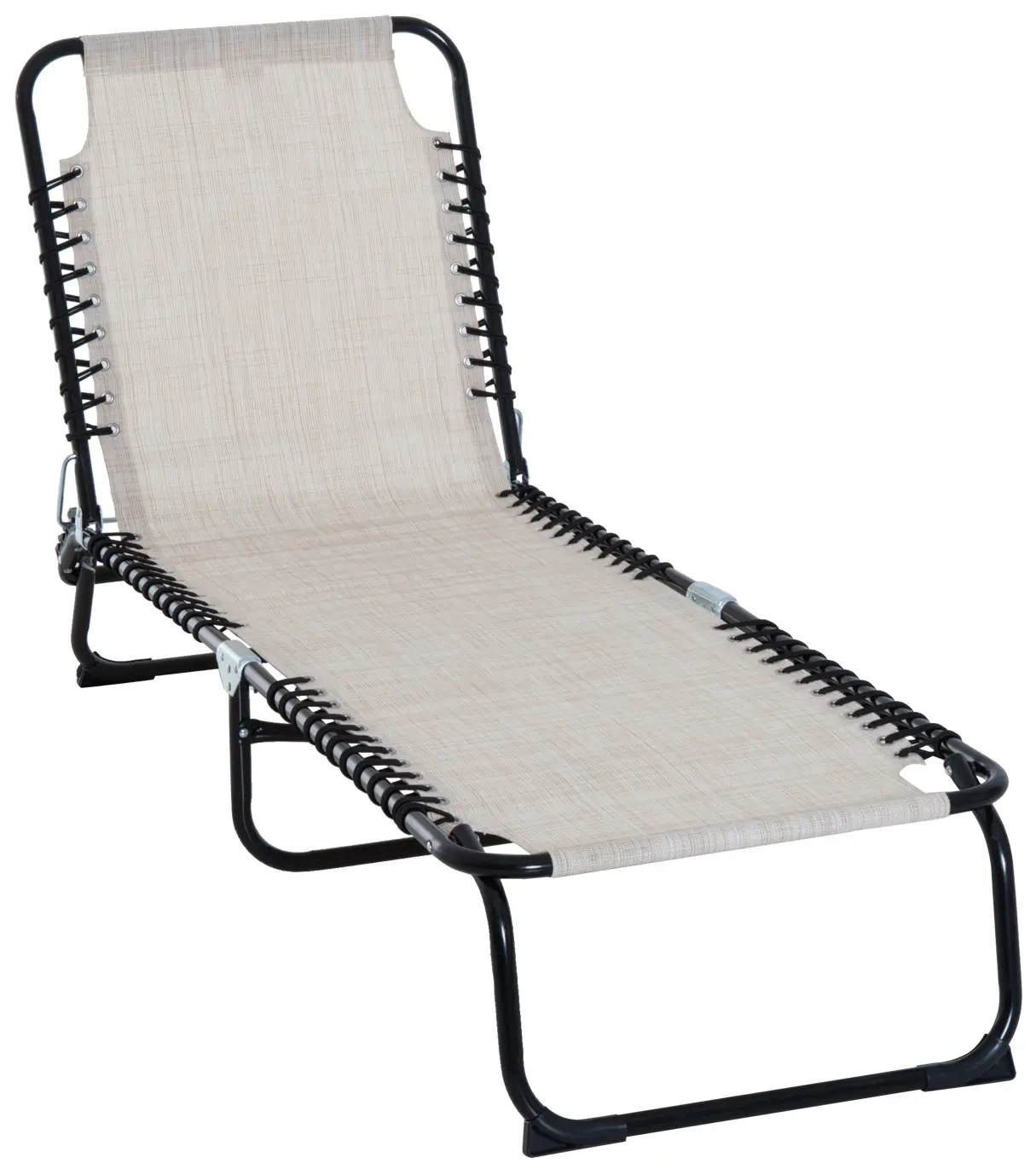 Шезлонг Outsunny 84B-206CW (Cream White/Black) - 2