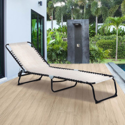 Шезлонг Outsunny 84B-206CW (Cream White/Black)
