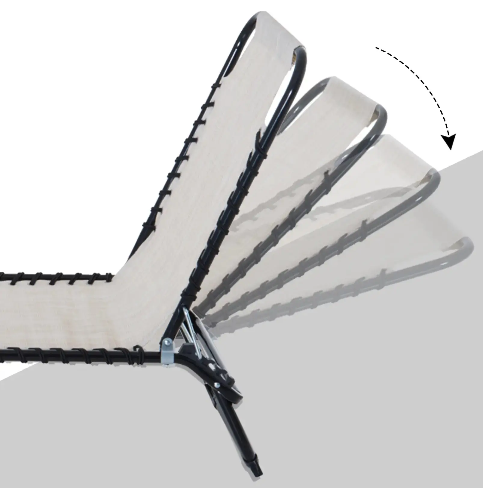 Шезлонг Outsunny 84B-206CW (Cream White/Black) - 7