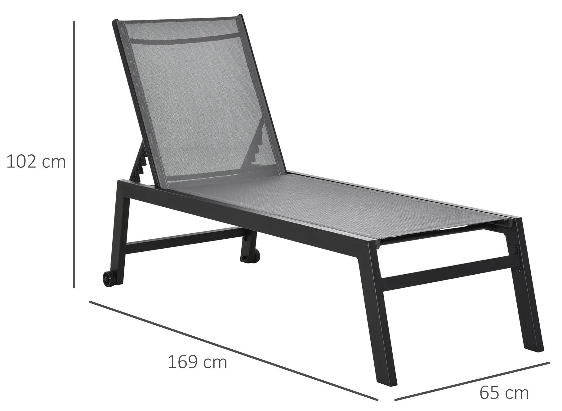 Sezlong Outsunny 84B-340GY (Grey) - 3