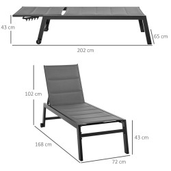 Шезлонг Outsunny 84B-343V02GY (Grey) Thumb