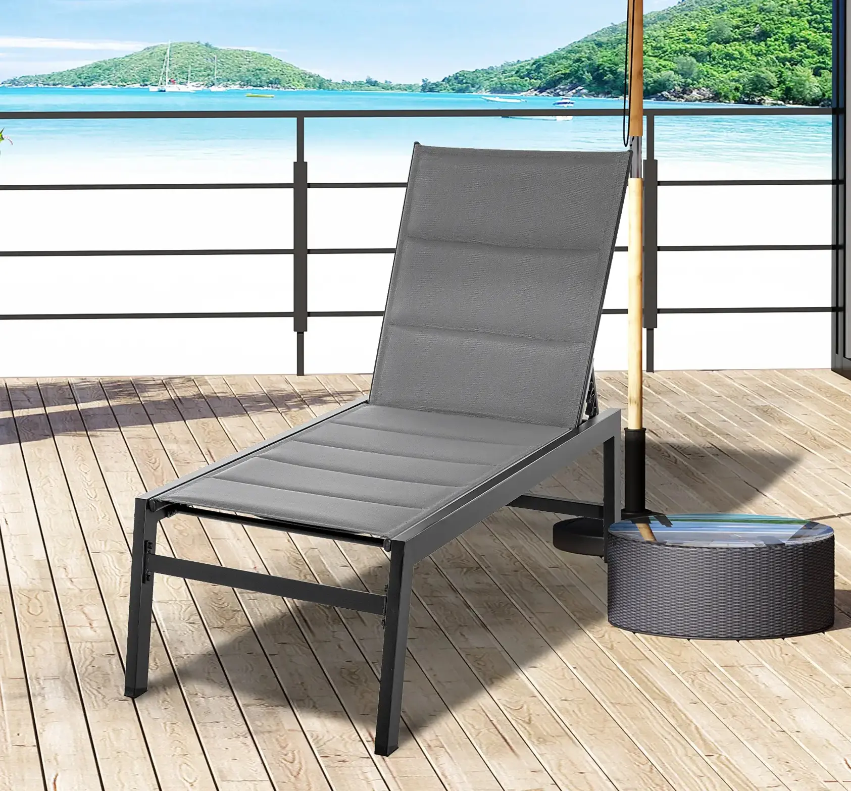 Шезлонг Outsunny 84B-343V02GY (Grey) - 9