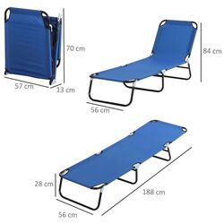 Шезлонг Outsunny 84B-442BU (Blue) Thumb