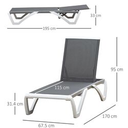 Sezlong Outsunny 84B-595GY (Grey/White) Thumb