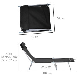 Sezlong Outsunny 84B-622BK (Black) Thumb