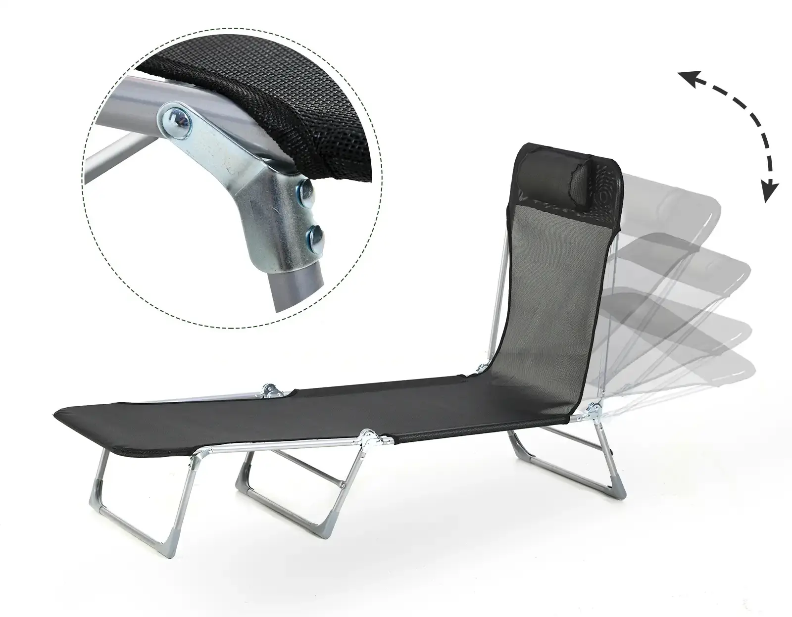 Sezlong Outsunny 84B-622BK (Black) - 5