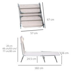 Sezlong Outsunny 84B-622CW (Cream White) Thumb