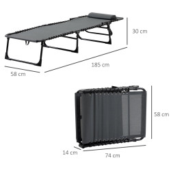 Шезлонг Outsunny 84B-812GY (Grey) Thumb