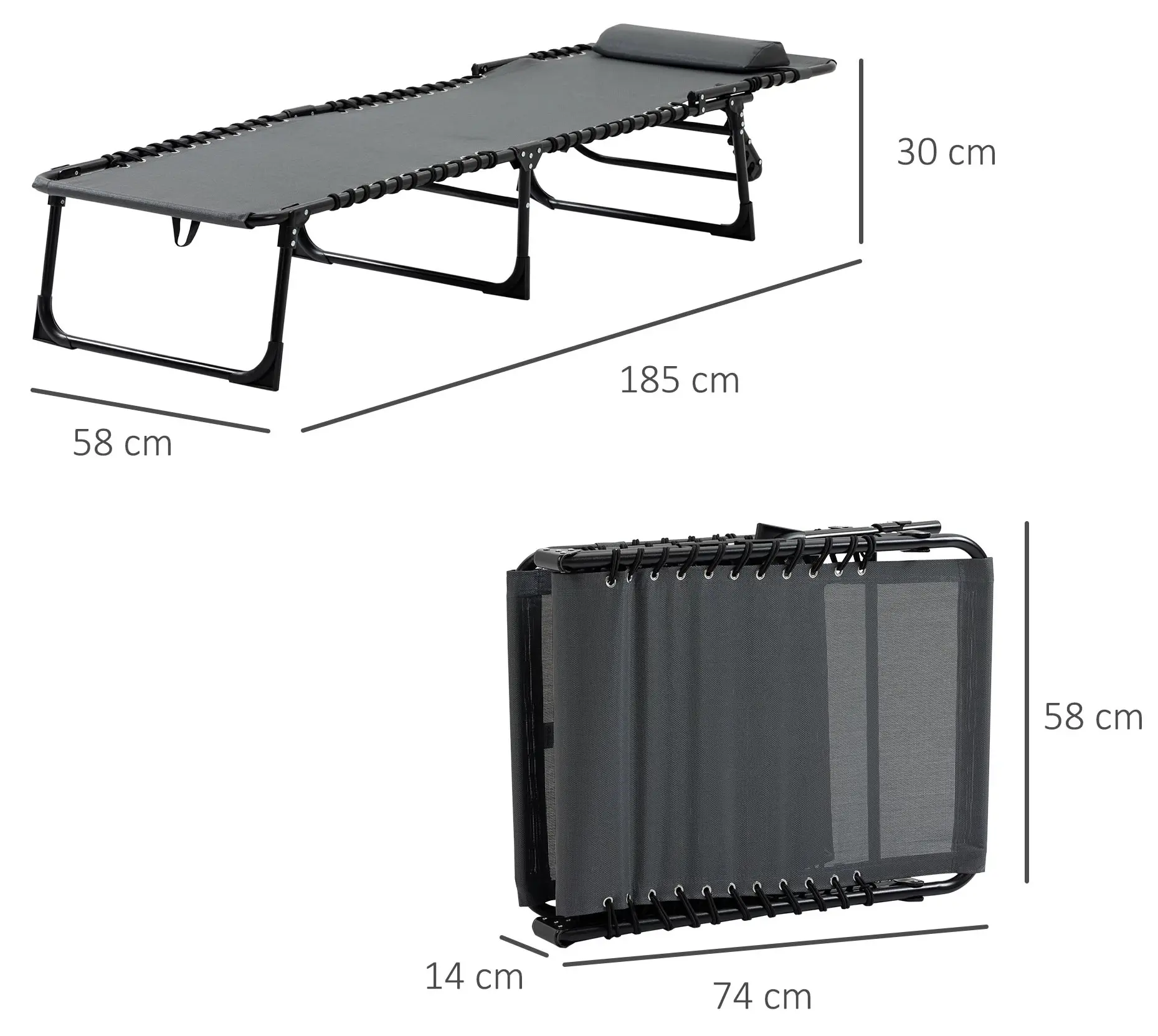 Шезлонг Outsunny 84B-812GY (Grey) - 4