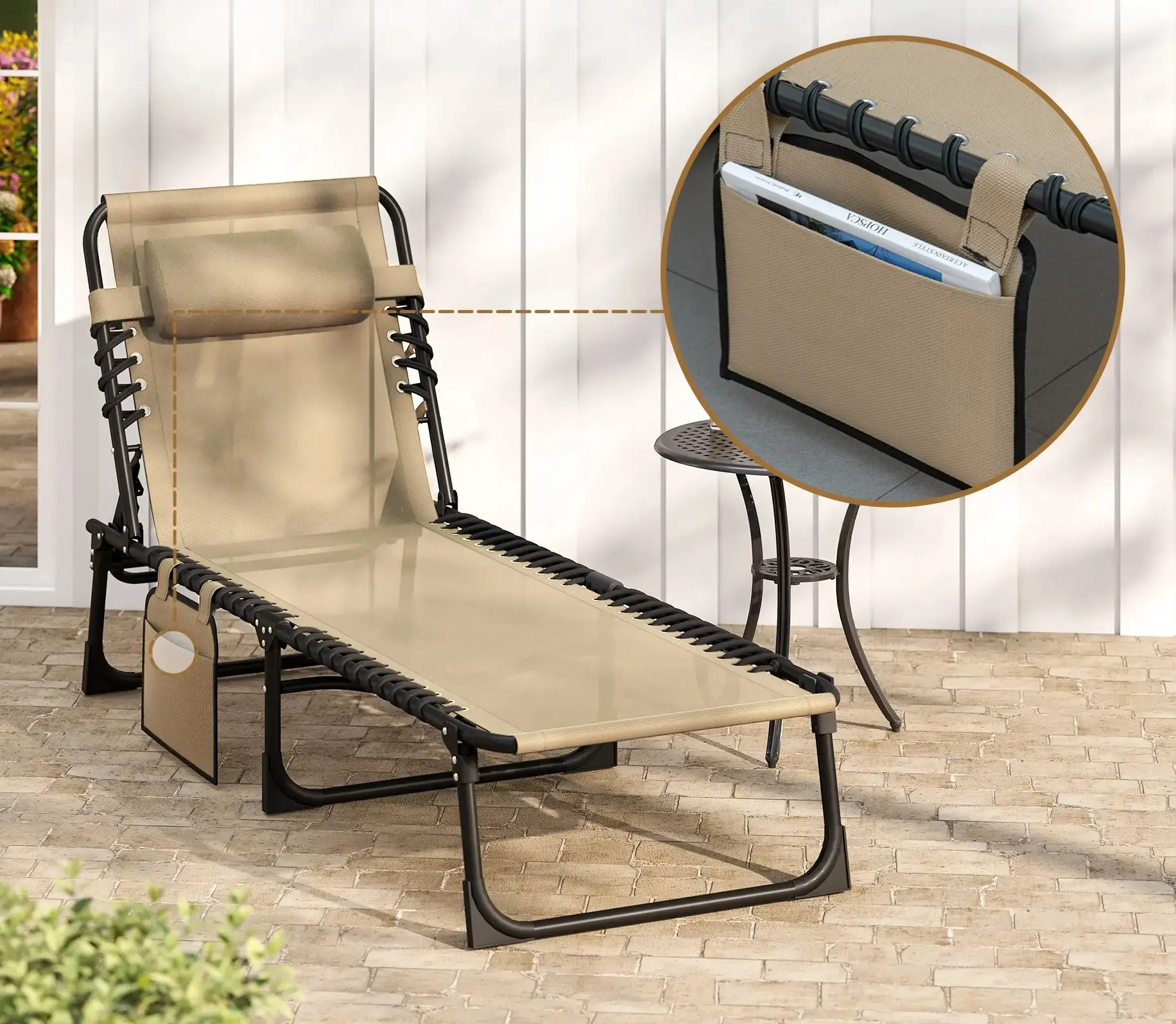 Sezlong Outsunny 84B-812V70BG (Beige) - 5