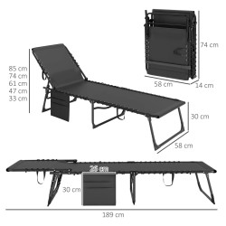 Sezlong Outsunny 84G-125V00BK (Black) Thumb