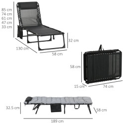 Шезлонг Outsunny 84G-125V00LG (Light Grey) Thumb