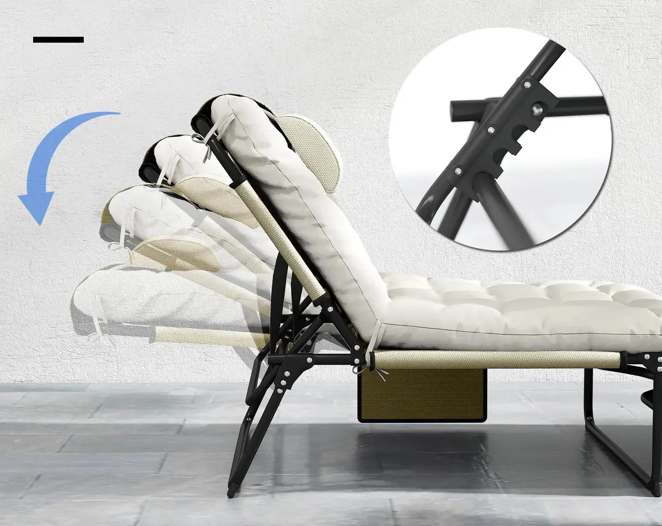 Sezlong Outsunny 84G-351V00BG (Beige/Black) - 5