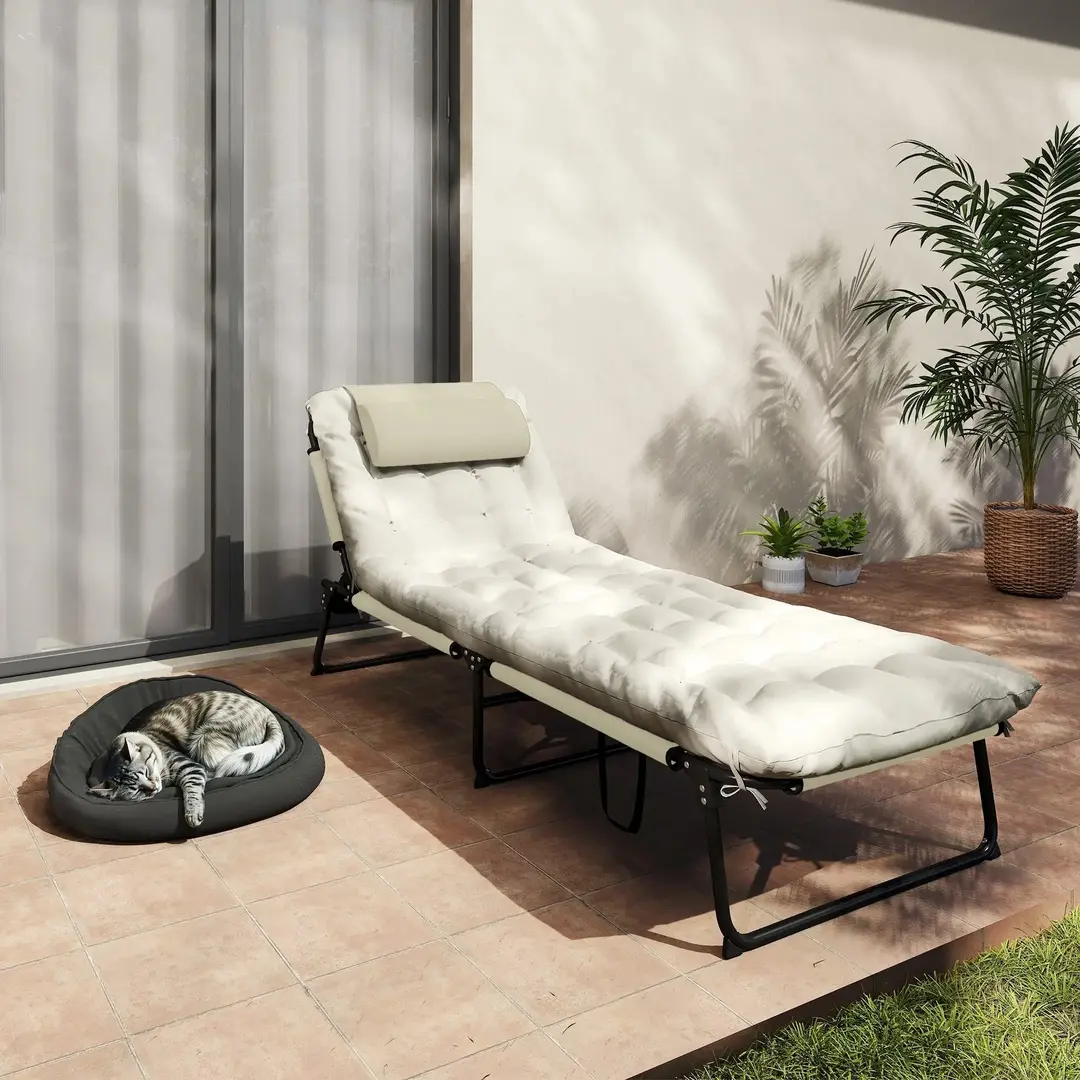 Sezlong Outsunny 84G-351V00BG (Beige/Black) - 6