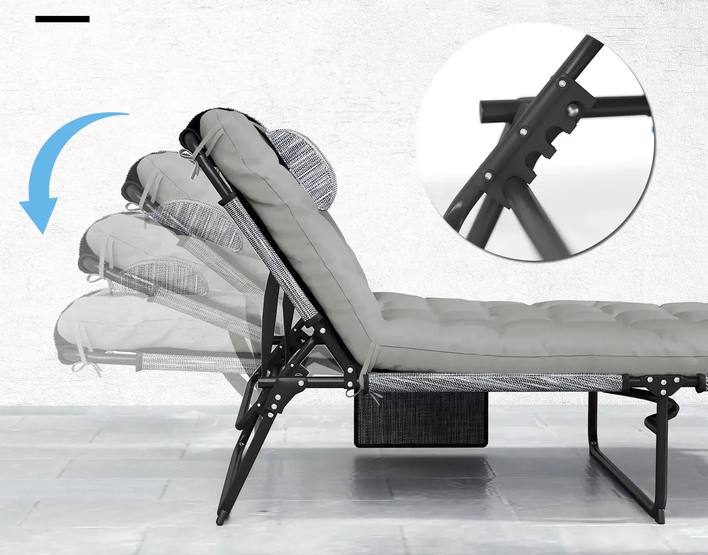 Sezlong Outsunny 84G-351V00GY (Grey/Black) - 4