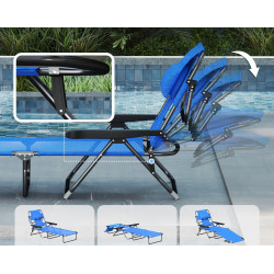 Sezlong Outsunny 84G-391V00DB (Black/Dark Blue) Thumb