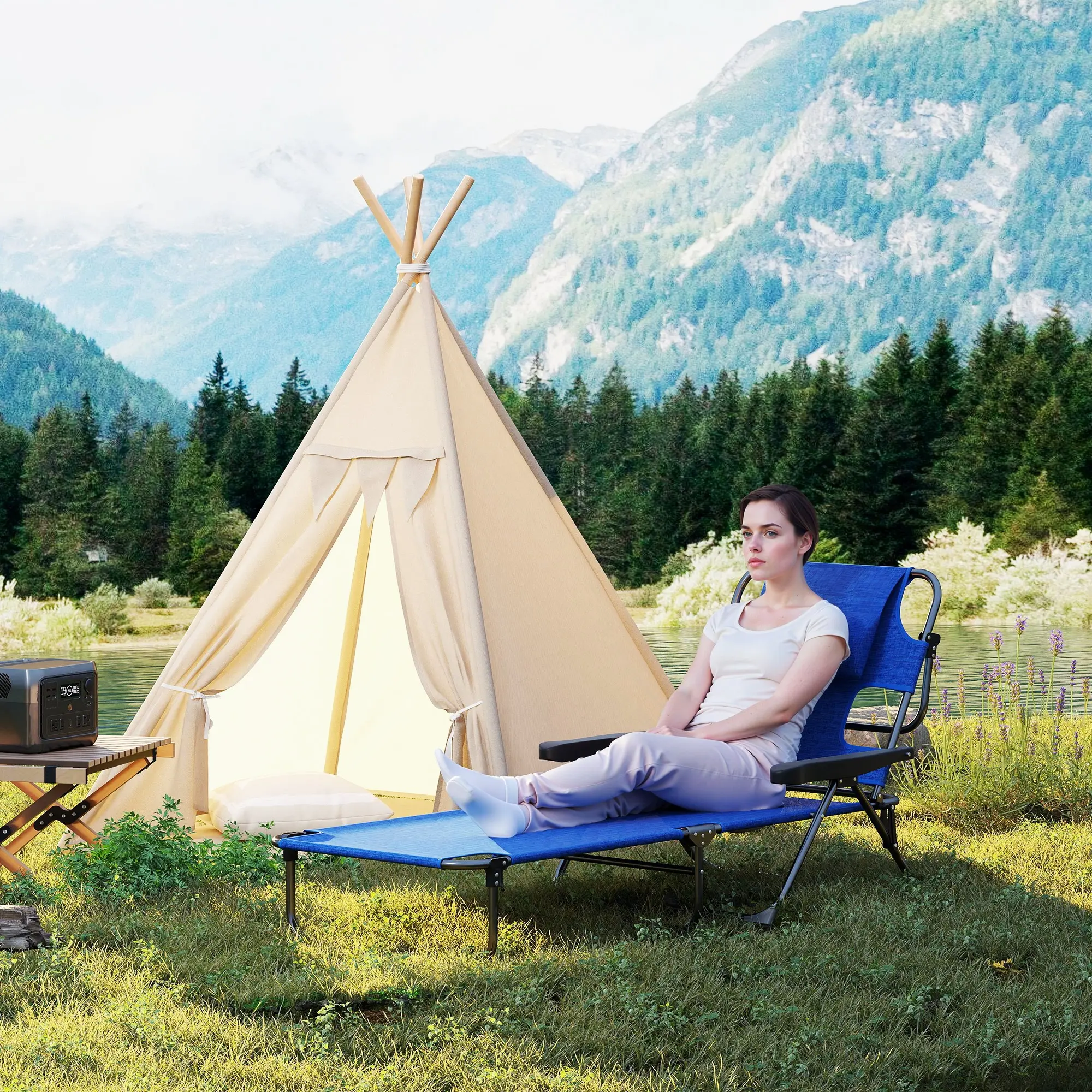 Sezlong Outsunny 84G-391V00DB (Black/Dark Blue) - 7