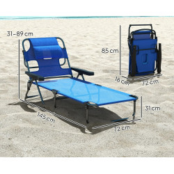 Sezlong Outsunny 84G-391V00DB (Black/Dark Blue) Thumb